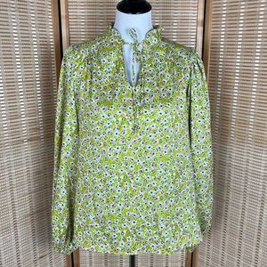 Cupcakes and Cashmere Mini Floral Ruffle Puff Sleeve Top